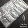 6-Grid Flat-Back Nail Art Rhinestone Set (1440pcs) - Mixed AB & Clear Glass Rhinestones Nail Decorations