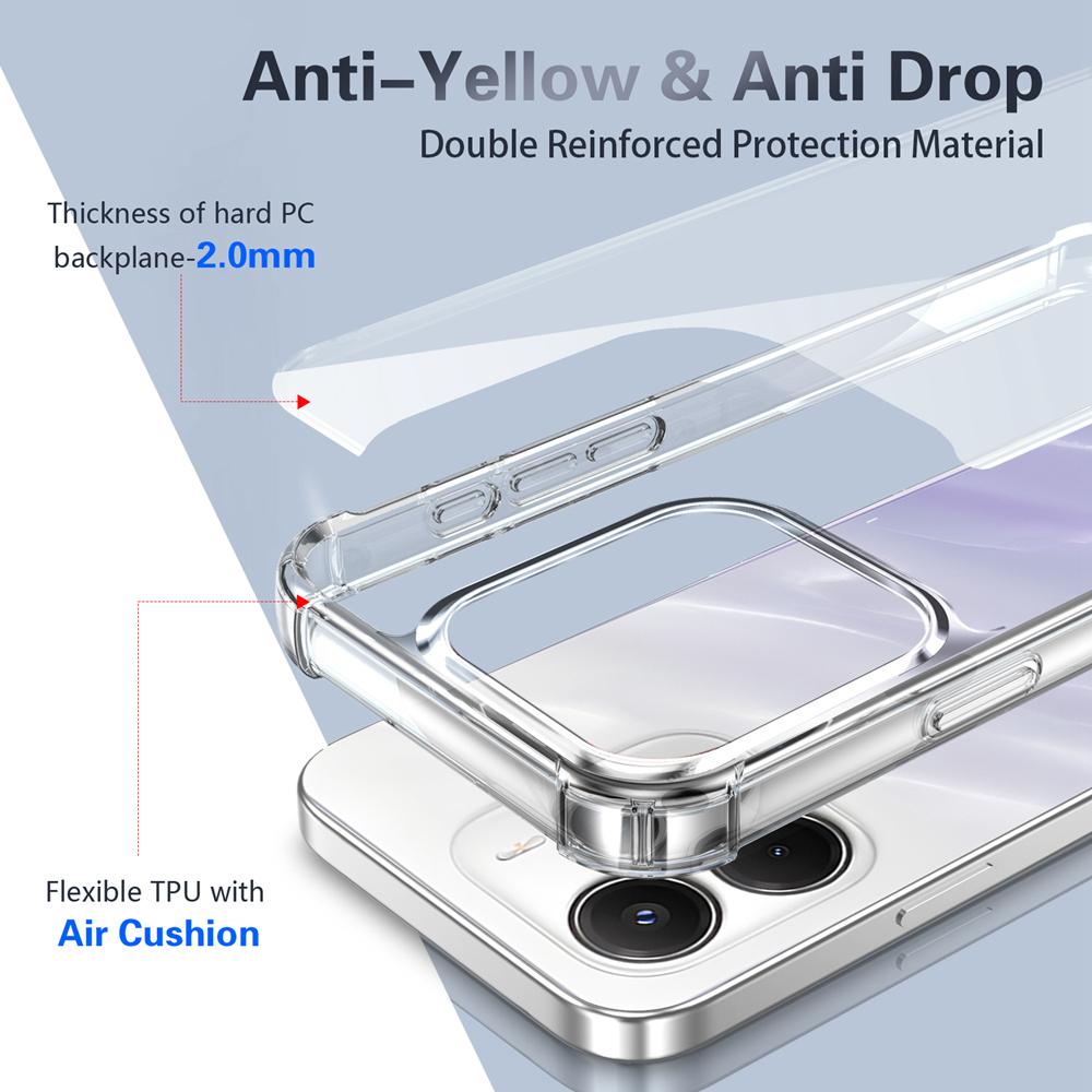 KEYSION Four-Corners Shockproof Transparent Case for Redmi Note 14 4G 5G Soft TPU+PC Clear Phone Cover for Redmi Note 14 5G