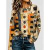 Fashion Women's Crew Neck Long Sleeve 3D Casual Color Printing Casual Long Sleeve Crew Neck T-Shirt