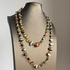 Bohemian Antique Necklace Colorful and Green Double Layers Necklace Long Necklace  Women Girls