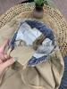Japanischer Vintage Cargo-Rock mit elastischem Bund, Kordelzug und Schlitz hinten in Blau