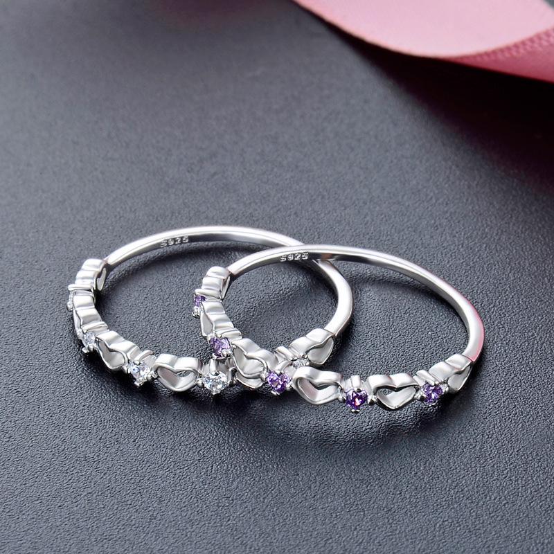 925 Sterling Silver Diamond Zircon Women's Minimalist Luxury Ring – Stackable for Index or Pinky Finger.