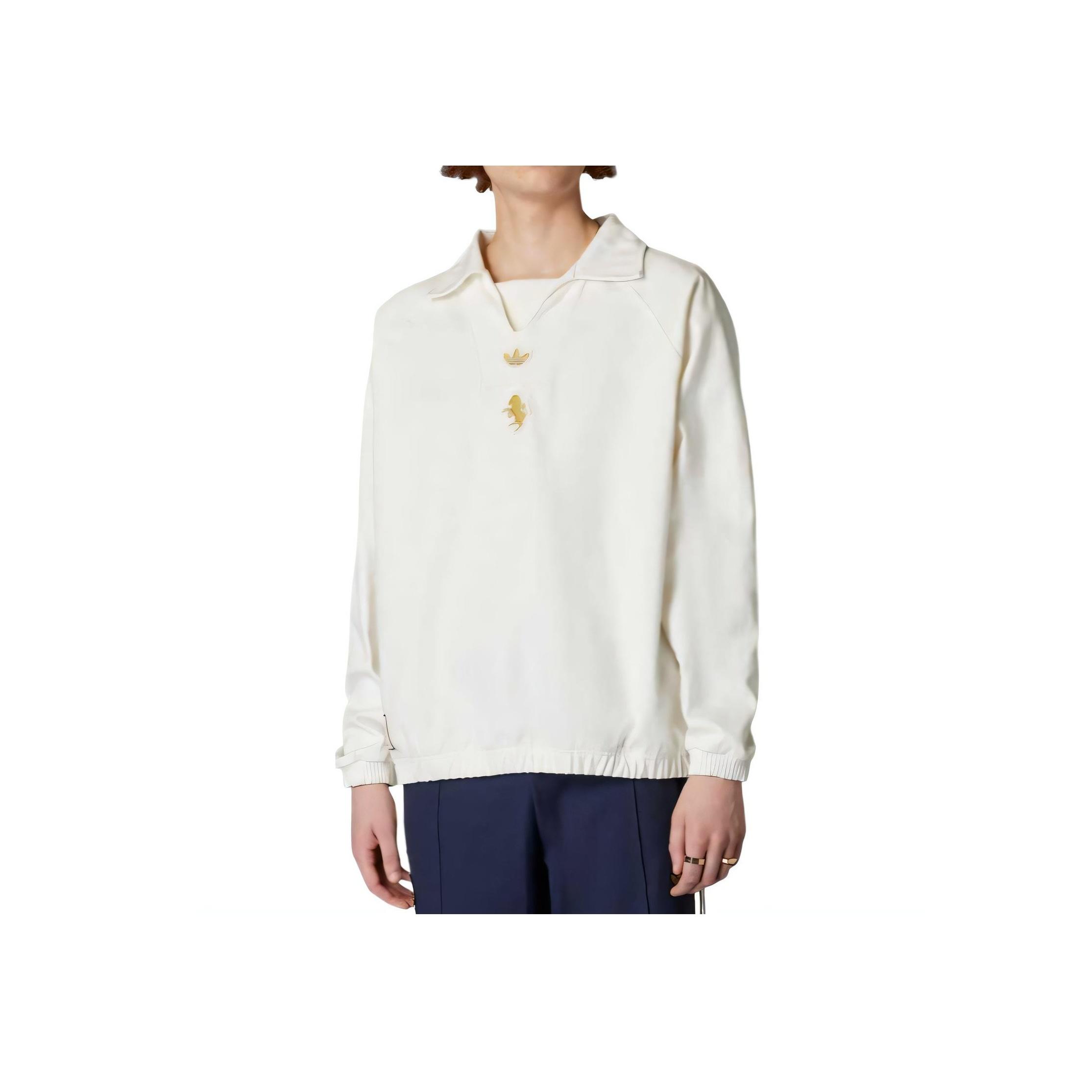 

Adidas Оригинальное футбольное поло SS25 однотонное повседневное свитшот с длинным рукавом мужской свитшот Han-Jade-White JF0456 XL