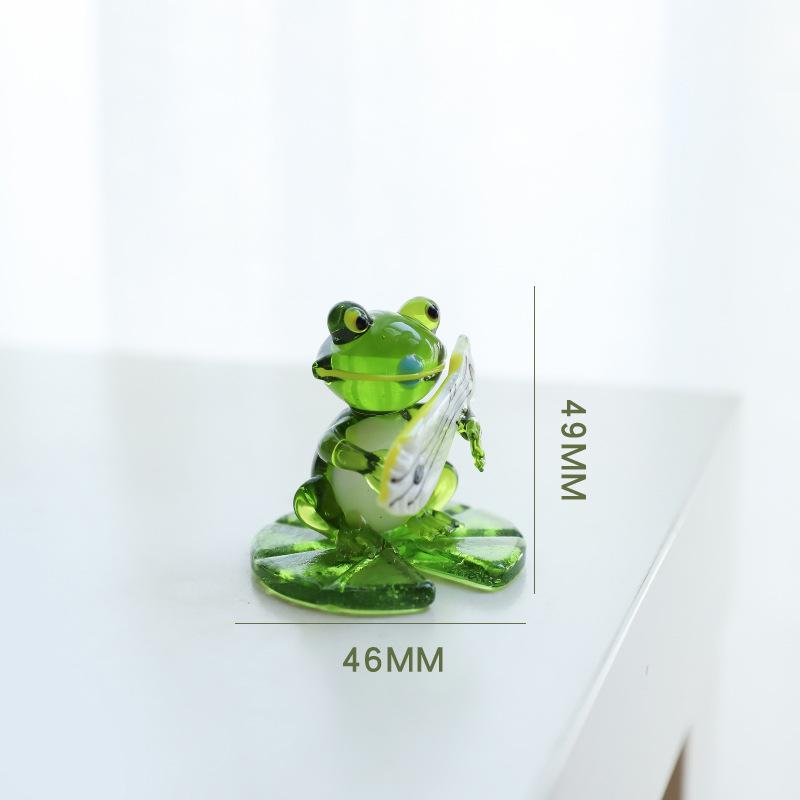 Miniatur Glasfrosch Figuren Mini Tiere Haushalt Dekor Statue Schreibtisch Fee Garten Ornament Haus Zubehör Neu