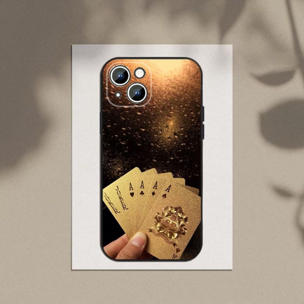 Poker Playing Card  Phone Case Phone Case For Apple iPhone 15,14,13,12,11,XS,XR,X,8,7,Pro,Max,Plus,mini Silicone Black Cover