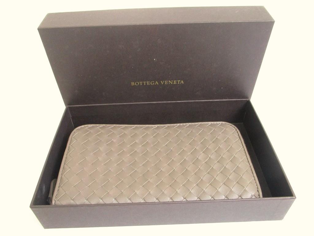 Authentic BOTTEGA VENETA Intrecciato Beige brown Leather Round Zip Wallet Purse #a950  Refurbished