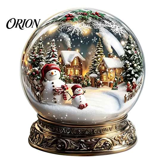 Adorno de Iglú Transparente de Invierno, Bolas de Cristal Navideñas, Figurina de Acrílico 2D, Cabaña, Carrusel, Decoración de Doble Cara, Adornos de Mesa para el Hogar