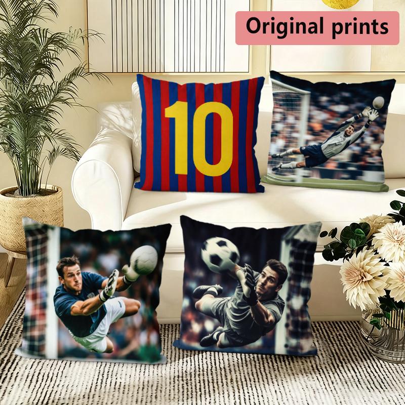 Football Star Soccer Goalkeeper Throw Pillow Covers Pattern Cushion Cover Suitable For Sofa Bedroom Car Pillow Cover