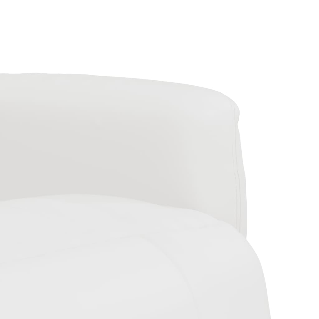 Relaxation Armchair with Footrest White Faux Leather