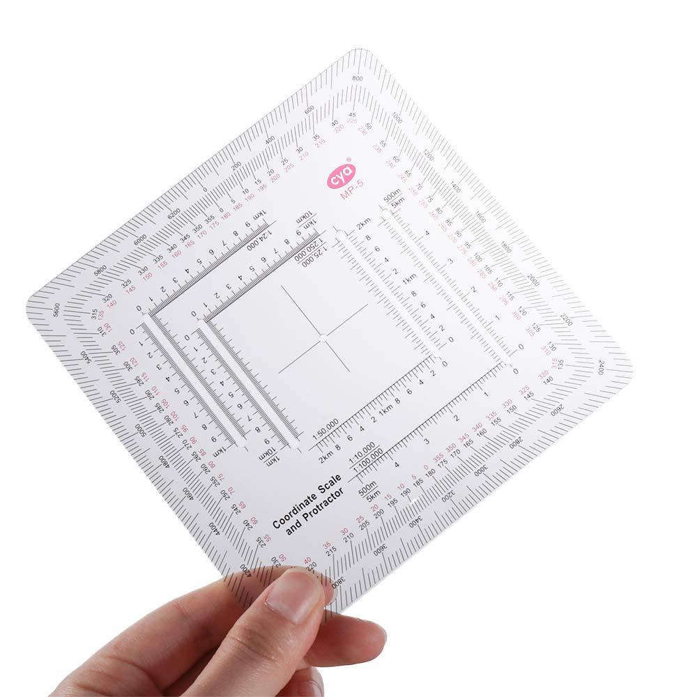 Topographical Land Navigation Protractor Map Protractor Measuring Ruler Coordinate Scale Protractor