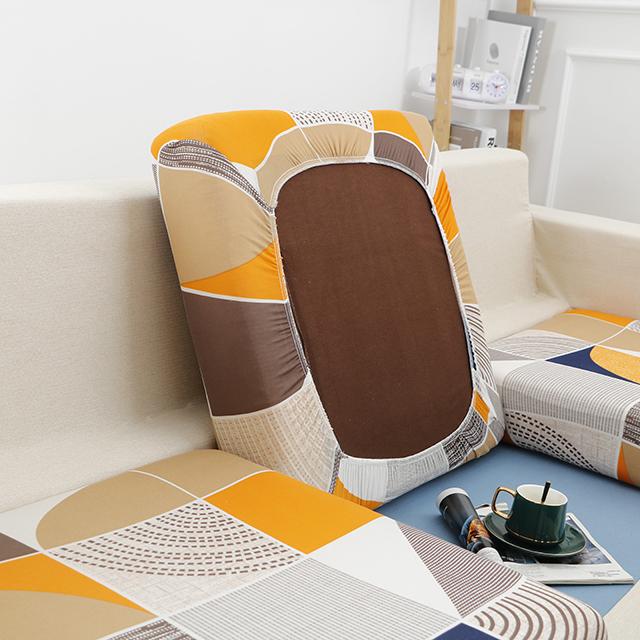 Leaves Stretchy Sofa Furniture Seat Cushion Cover Printed Sofa Cover Half Package Couch Stretch Slipcover Funiture Protector 1 /2 /3 /4 Seater