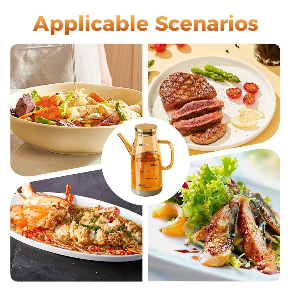 Large Capacity Glass Oil Pot Food-grade Oil Storage Container Oil Dispenser Bottle  Household