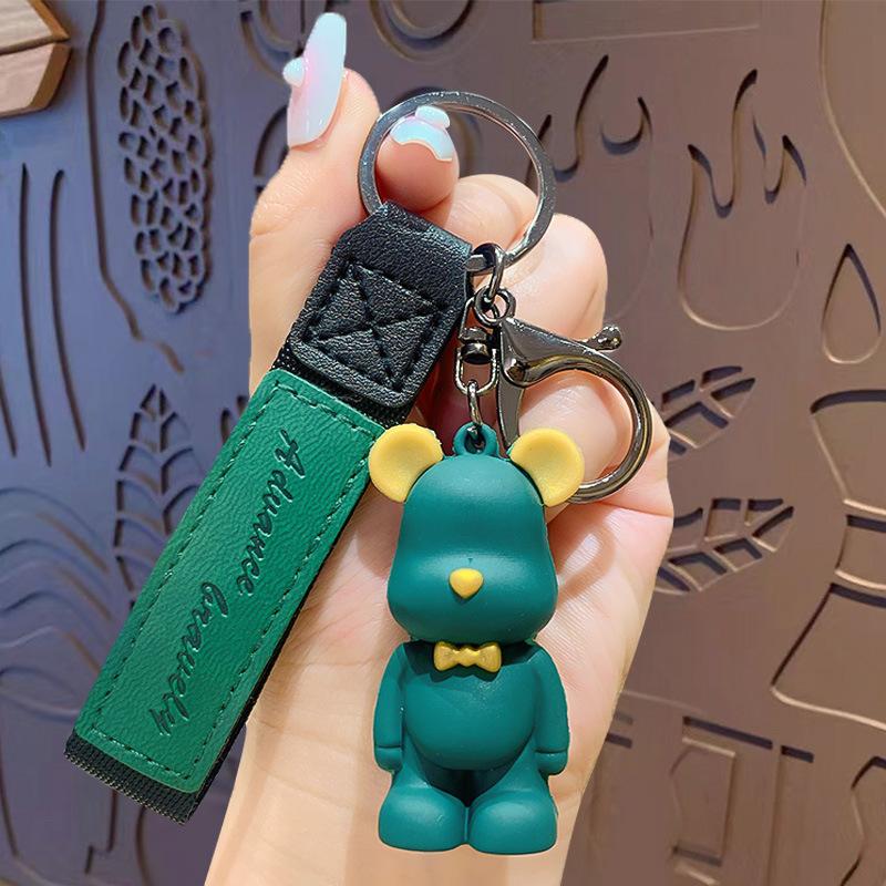Creative Epoxy Bow Tie Bear Keychain Pendant Cute Bear Car Key Chain Bag Pendant Small Gift