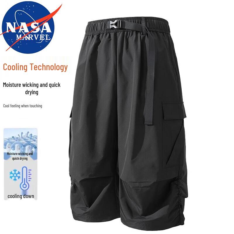 

NASA MARVEL Men s Summer Quick-Dry Cooling Cropped Sport Shorts L