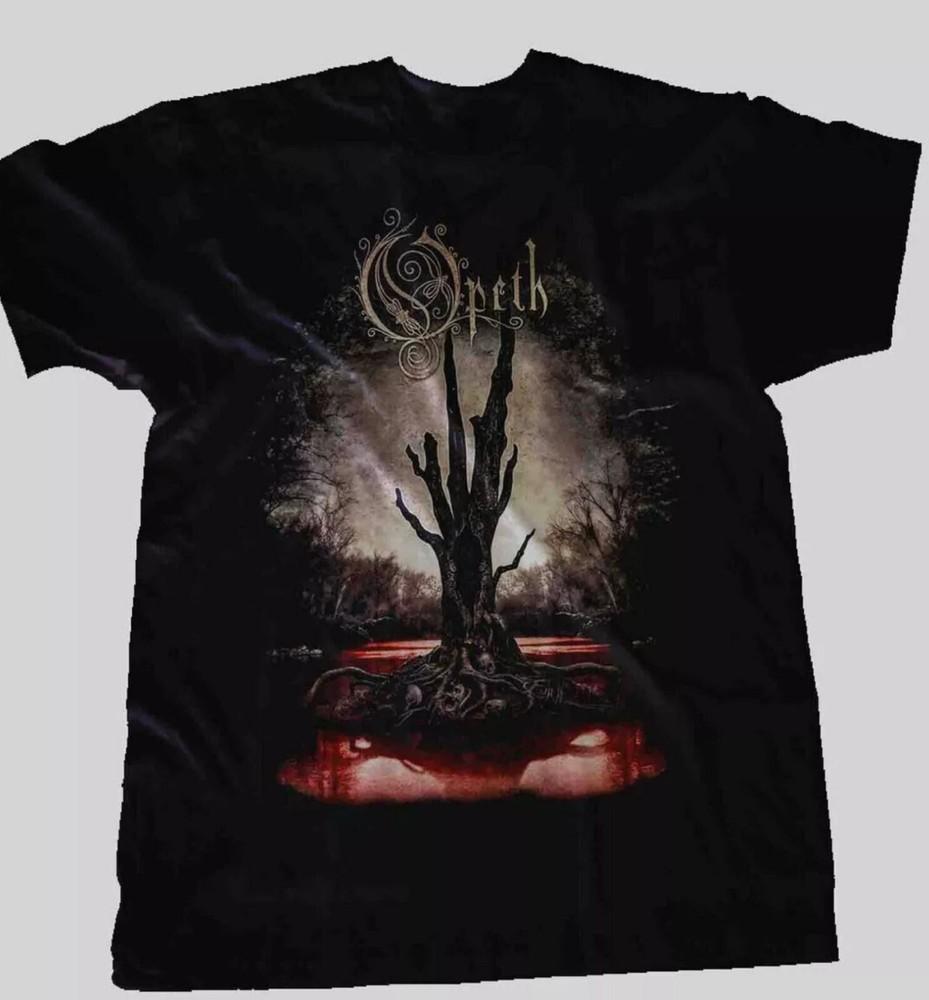 Винтаж Opeth Группа Blackwater Park Хлопок Черный Полный Размер Унисекс Рубашка Унисекс Футболка L