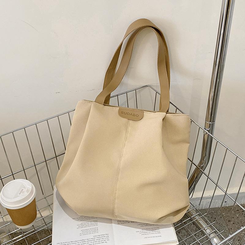 

Повседневная женская сумка через плечо, сумка-багет большой вместимости, студенты колледжа ходят на занятия, однотонная сумка-тоут, модная и универсальная хаки