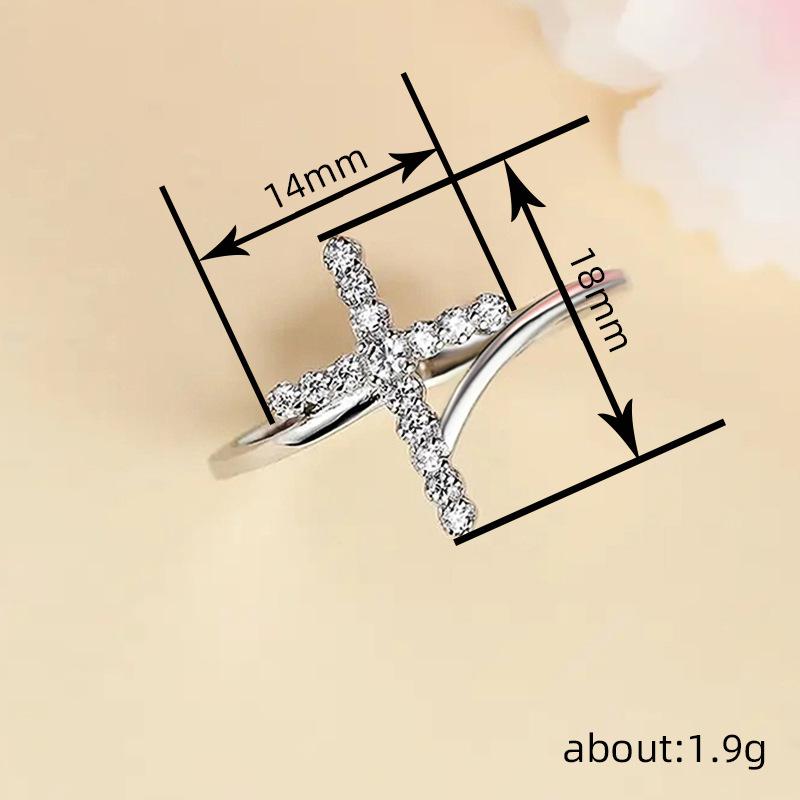Cross Ring Woman, Daily Matching Niche Jewelry, Fashionable Personality Design Sense