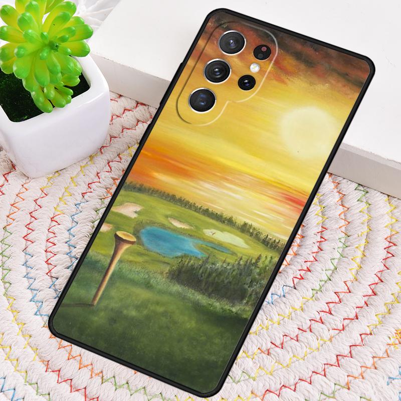 Vintage Golfer Pattern TPU Phone Case For Samsung Galaxy note 10 pro S26 S25 S24 S23 S22 Ultra Plus S21 FE S20 Shockproof Cover