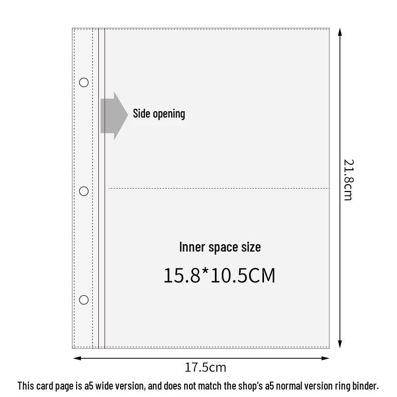 A4/A5 HD Transparent 4-Pocket Refill Pages for Star Cards - Thickened Inserts for 3-Inch Photo Card Albums
