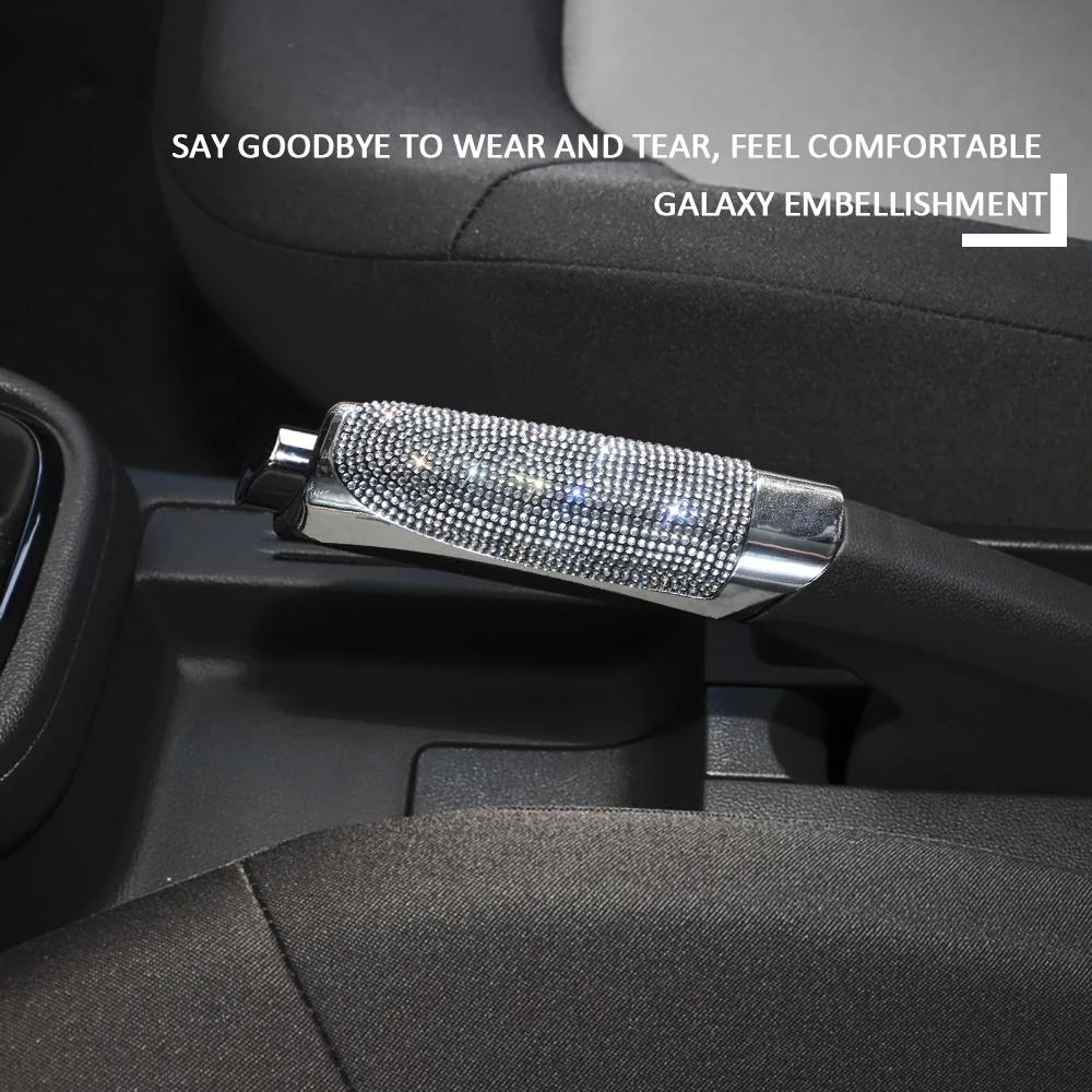 2025 Universal Crystal Car Handbrake Covers Anti-slip  Auto Gear Shift Collars Diamond Car Bling Accessories  Interior for Woman