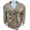 2022 European & American Diamond Pattern Mid-Length Belted Lapel Overcoat - Autumn/Winter Fashion Slimming Cotton Coat