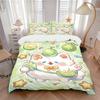 Cute Cat Melon Party Print 3Pcs Bedding Setduvet Cover With 2 Bedropillowcase Home Birthday Gift