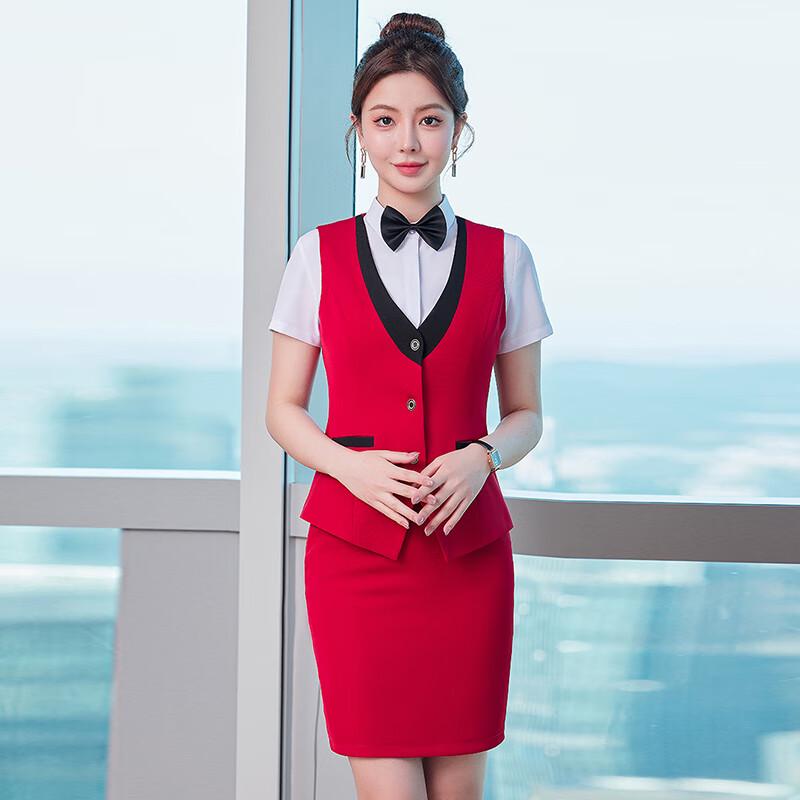Women s Professional Hospitality Vest Uniform Set 4XL