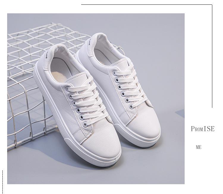 Zapatillas de Moda Blancas de Tacón Bajo para Mujer Primavera/Otoño 2025 - Tacón Plano, Estilo Deportivo Casual