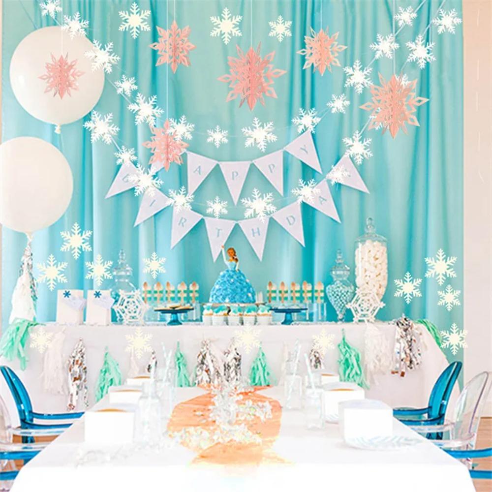 6Pcs/Set DIY Christmas 3D Paper Snowflake Pendant Three-dimensional Christmas Decorations  Gifts