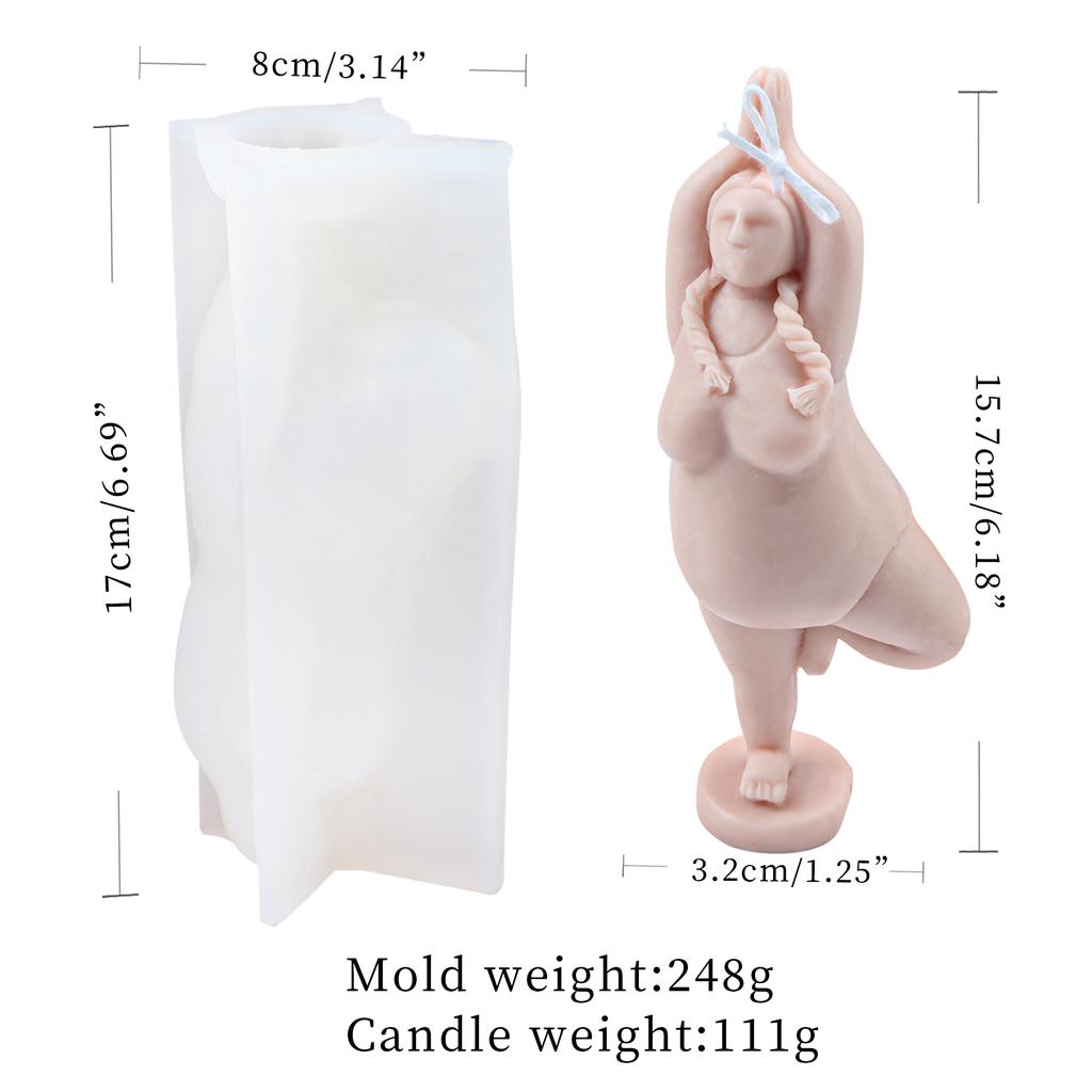 3D Damenkörperform Kerzenform Yogapose für handgemachte Seife Epoxidharz Polymer Clay DIY Duftgips Epoxidharz