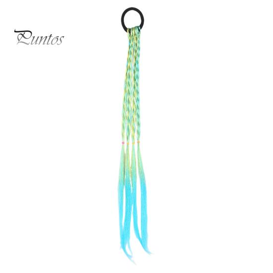 Flettet parykk Hårtau Elastisk bånd Ingen hodebunnsskade Hårslips Fargerikt tau Gradient farge Parykk Pigtail Hårtilbehør