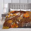 70s Retro Garden Blankets Soft Warm Flannel Throw Blanket Bedspread for Bed Living room Picnic Travel Home Sofa
