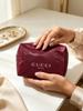 Gucci Ladies Makeup Bag Storage Bag, Red Canvas, Large Capacity, Convenient To Carry, Elegant, For Daily Use, Traveling, Versatile Style