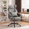 Executive Office Chair, Leathaire Big and Tall Office Chair 180 kg with Wide Seat, Reclining, Lumbar Support, Grey