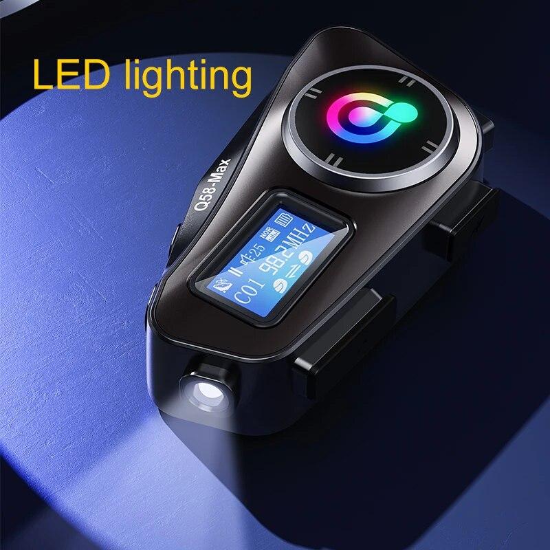 1/2pcs Q58-Max Motorcycle Helmet Intercom Bluetooth Headset LCD Display 2 Riders Music Share with Flashlight 500M Interphone