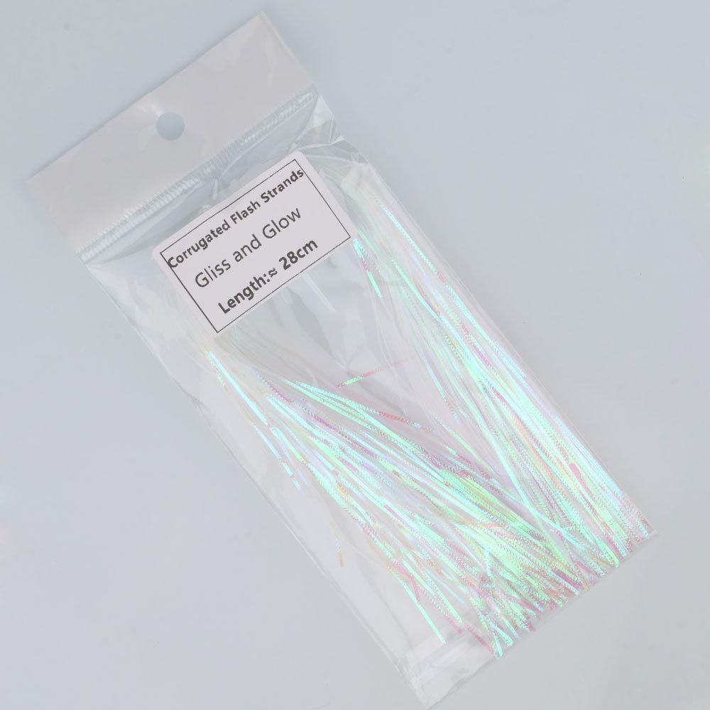 1mm Width Tying Flash Tinsel Fish Scale Gliss Glow Strands Corrugated Flash Strands  Saltwater