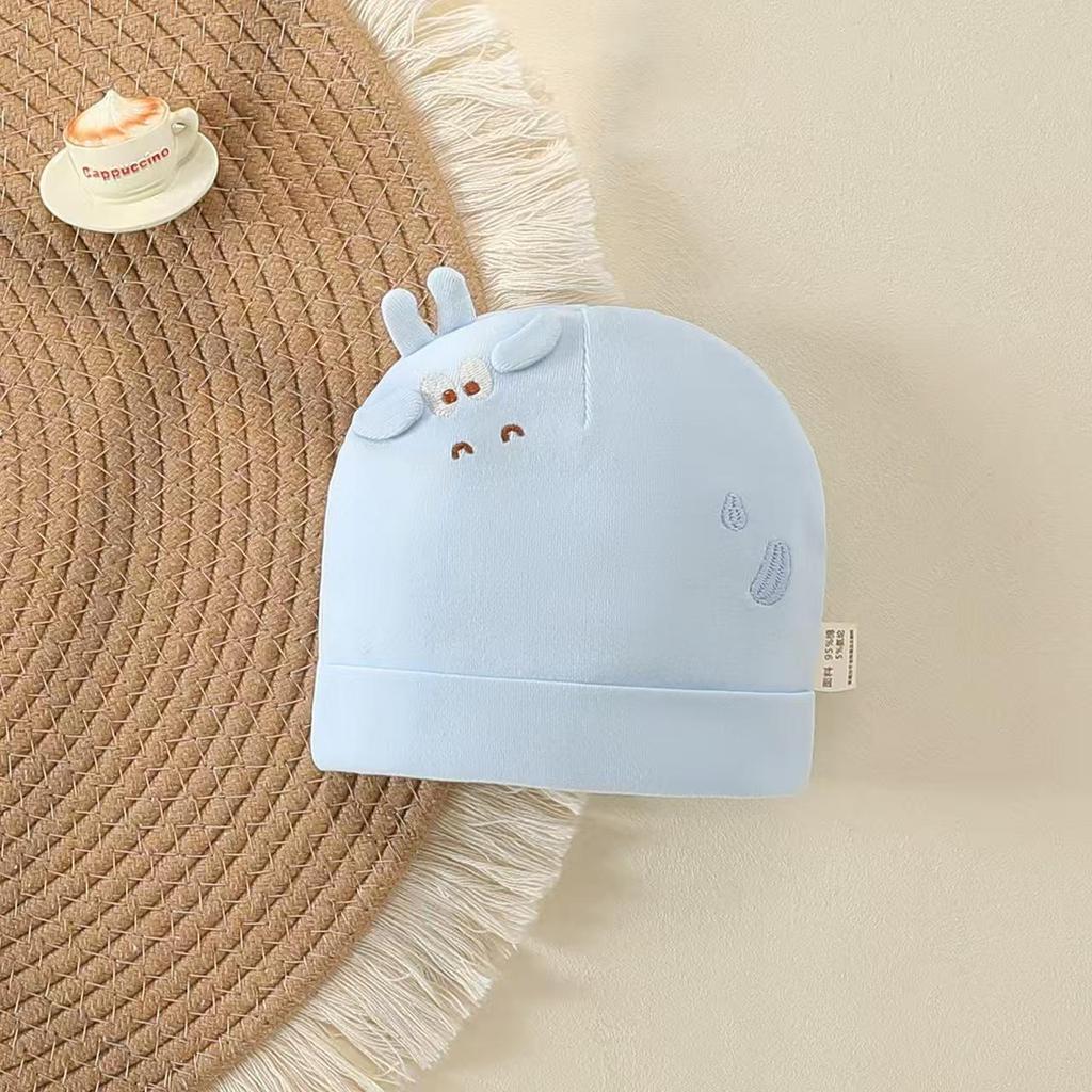 Pure Cotton Double Layer Newborn Hat for 0-3 Months, Suitable for Autumn/Winter