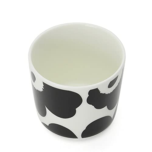 Marimekko Latte Mugs, Pair, Unikko Coffee Cups, Black and White, 70637 190 [Parallel Import]