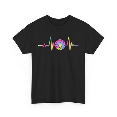 Volleyball T-Shirt, Volleyball Ball Herzschlag Sportliebhaber Tie Dye Niedliches Shirt