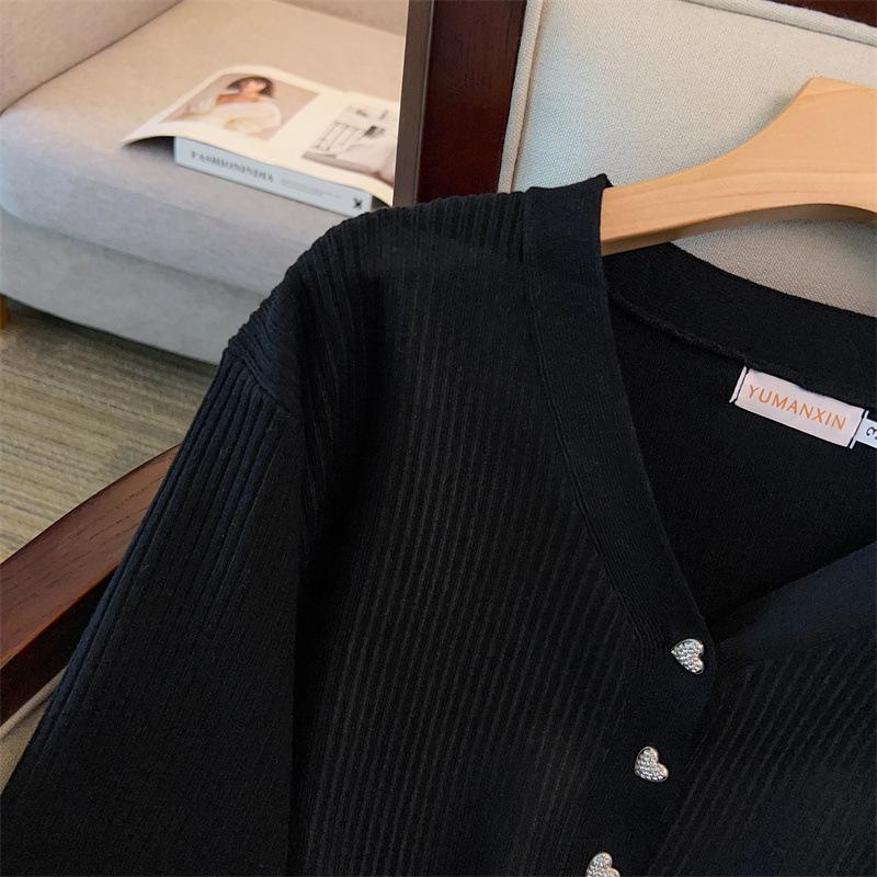 Plus Size Women's Loose Thick Knit Cardigan Sweater, Bust 150/160, 200/300 Jin - Style 8053