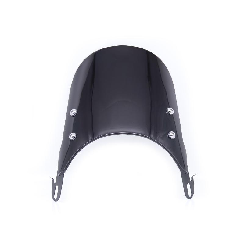 Black/Clear Motorcycles Custom Compact Sport Wind Deflector Retro Windshield 4-7'' Headlamp Universal Fit For Yamaha