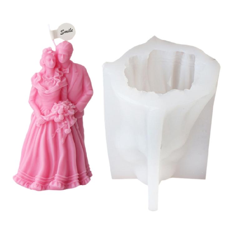 Easy to Use Moulds Statue Moulds Crafts Mold Groom and Bride Shape Silicone Mold 1