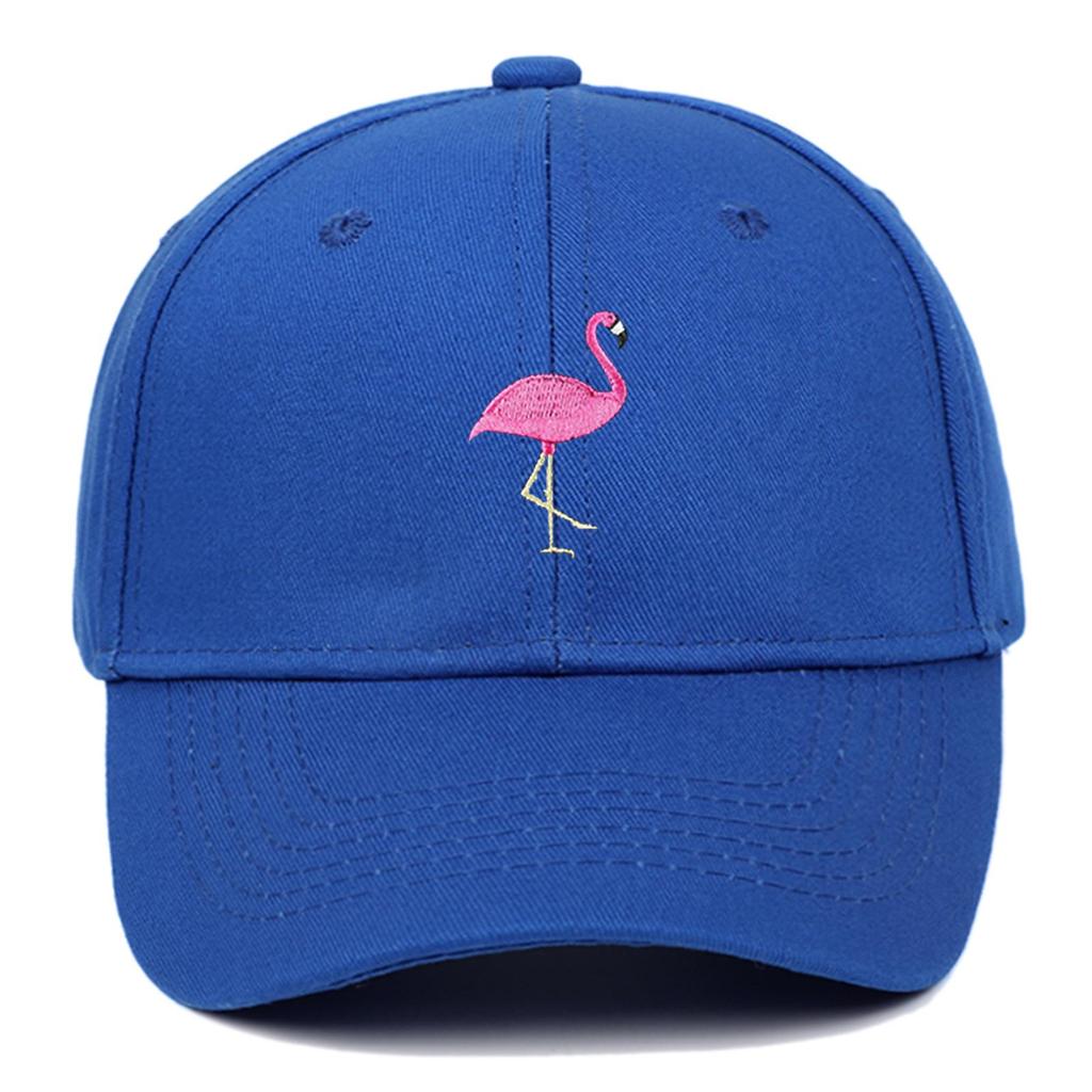 Unisex Cotton Flamingo Embroidered Baseball Cap for Outdoor Activities