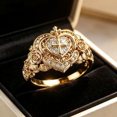 Europe, America, the new heart-shaped cross design is inlaid with a flash zircon ring.