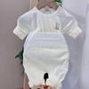 Baby Summer Airy Cotton Clothing Set: Ultra-Thin High-Waisted Diaper Cover and Breathable Home Wear for Infants.