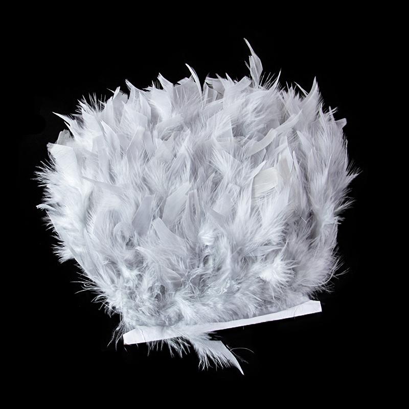 1Yards Dyed Turkey Feathers Trim Crafts Ribbon 10-15Cm White Feather Fringe For Wedding Dress Decor Sewing Accessories Plumas