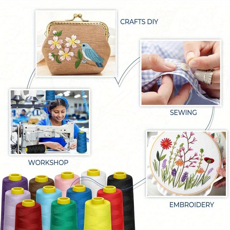 3000 Yards/Rolle Starkes Strapazierfähiges Nähgarn Professionelle Nähmaschinengarne Stickerei Heimnadelarbeitswerkzeuge