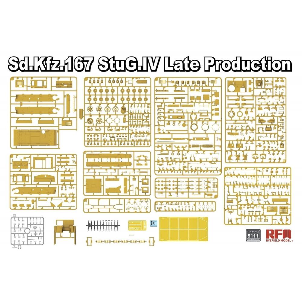Ryfield Model 135 Německý Sd.Kfz.167 No. 4 Útočné dělo pozdního typu Motor pohyblivý Pásy v ceně Plastikový model RFM5111
