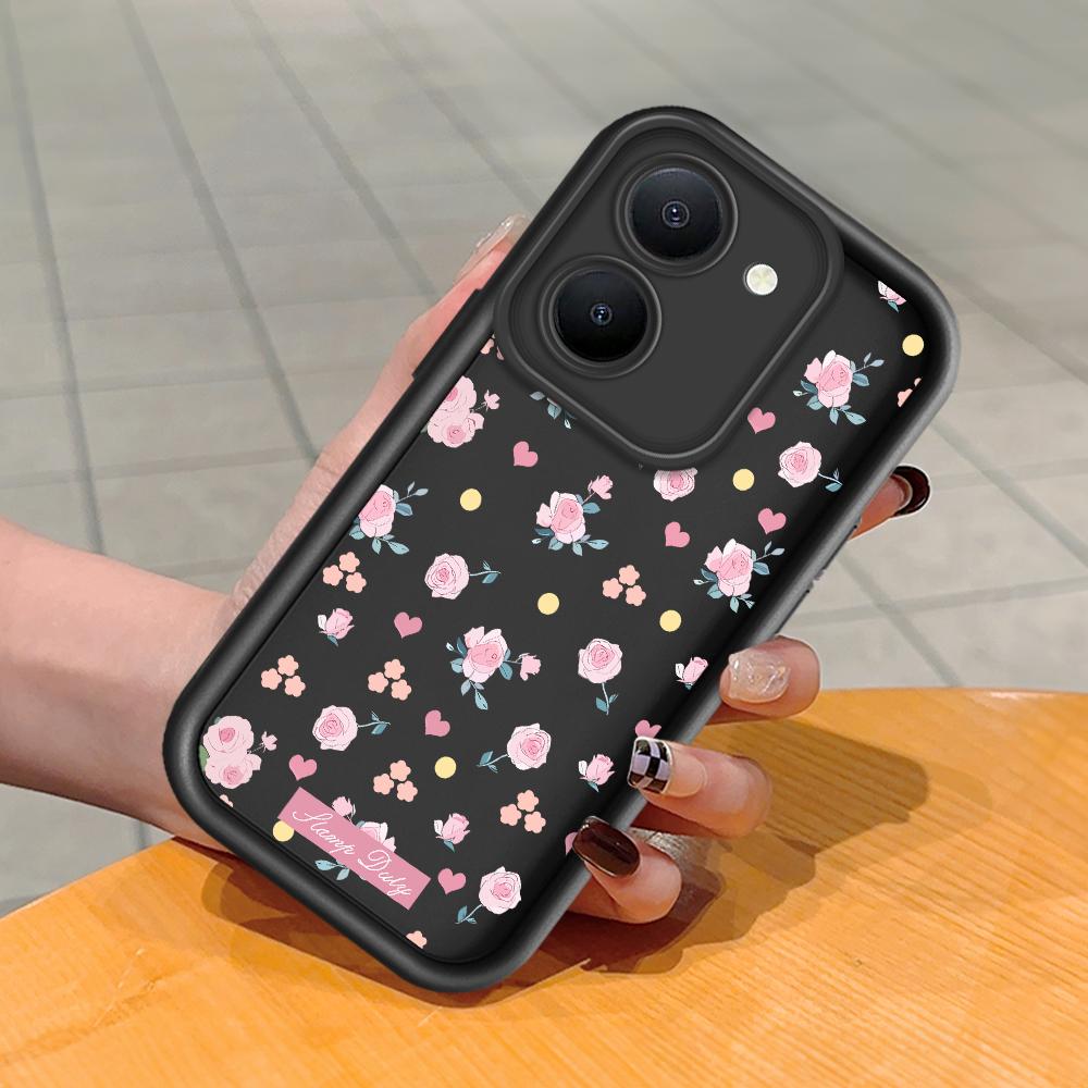 Soft Silicone Square Ladder Printing Pattern Phone Casing Full Cover Camera Shockproof Protection Rubber Case for Vivo