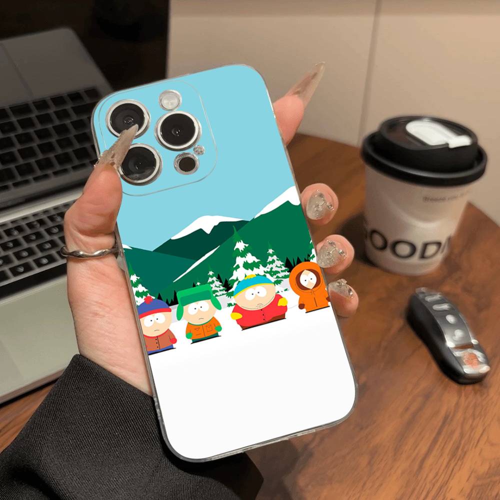

Classic S-south Cartoon P-Park Anime for iPhone 17 16 15 14 13 12 11 Pro Max Plus Transparent Soft TPU Phone Cover iPhone 11